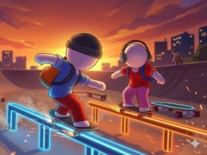 Skate Duo Runner Online Arcade Game