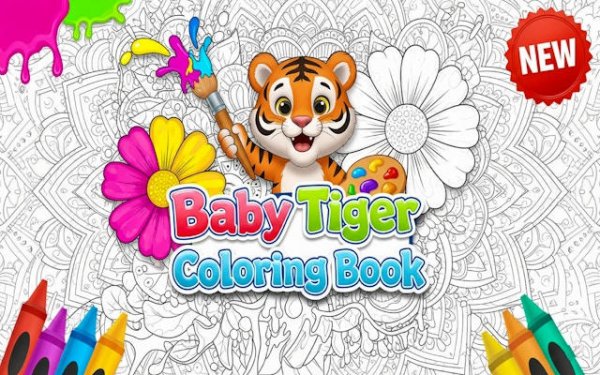 Baby Tiger Coloring Book: Free Online Coloring Game for Kids