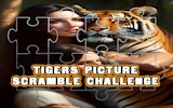 Tigers Picture Scramble Challenge - Tile Sliding Puzzle Online Game