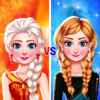 Sisters Ice Vs Flame Dress Up Game