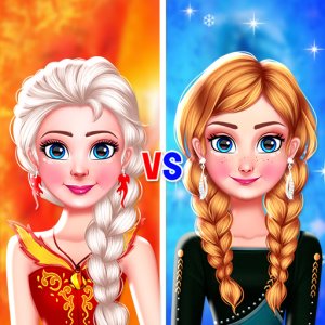Sisters Ice Vs Flame Dress Up Game